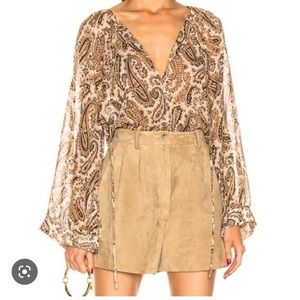 Nili Lotan 100% silk paisley blouse
